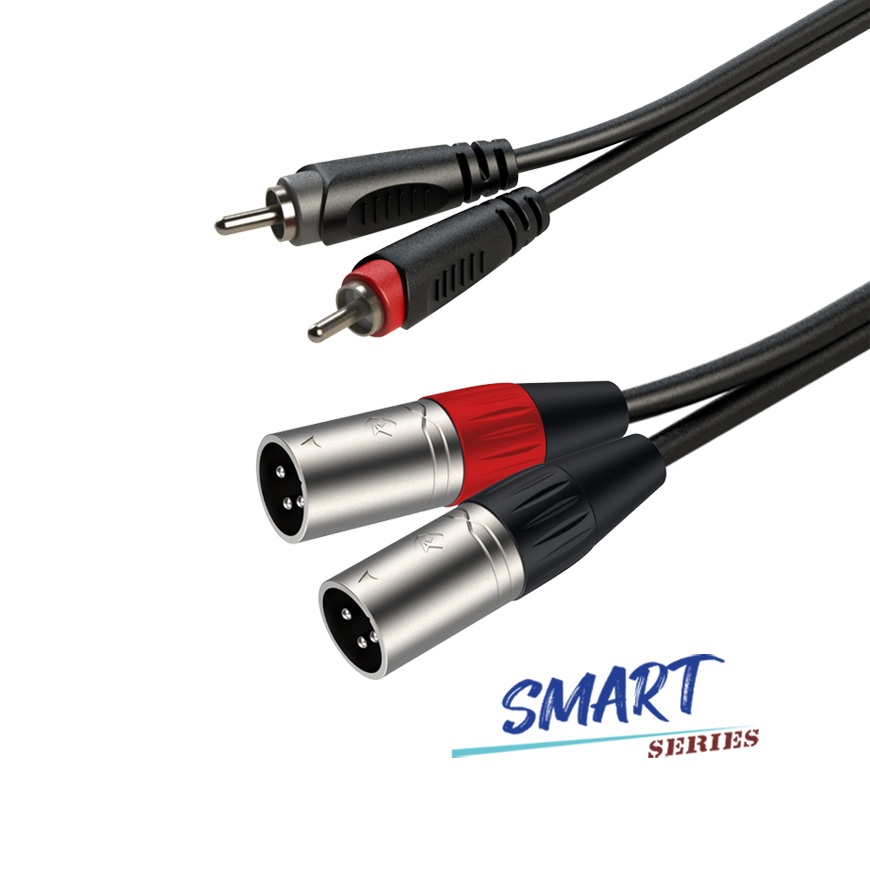 SACC190L6 CABLE SMART 2PLUG RCA X 2 PLUG XLRCable Dual 2 RCA a 2 XLR Macho 6m Roxtone Smart Series (SACC190L6)
