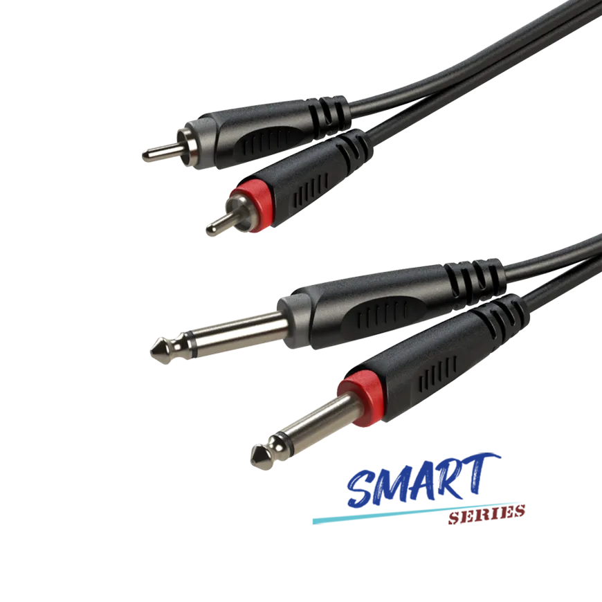Cable Dual 2 RCA a 2 Plug 6.3mm Mono 3m Roxtone Smart Series (SACC150L3)