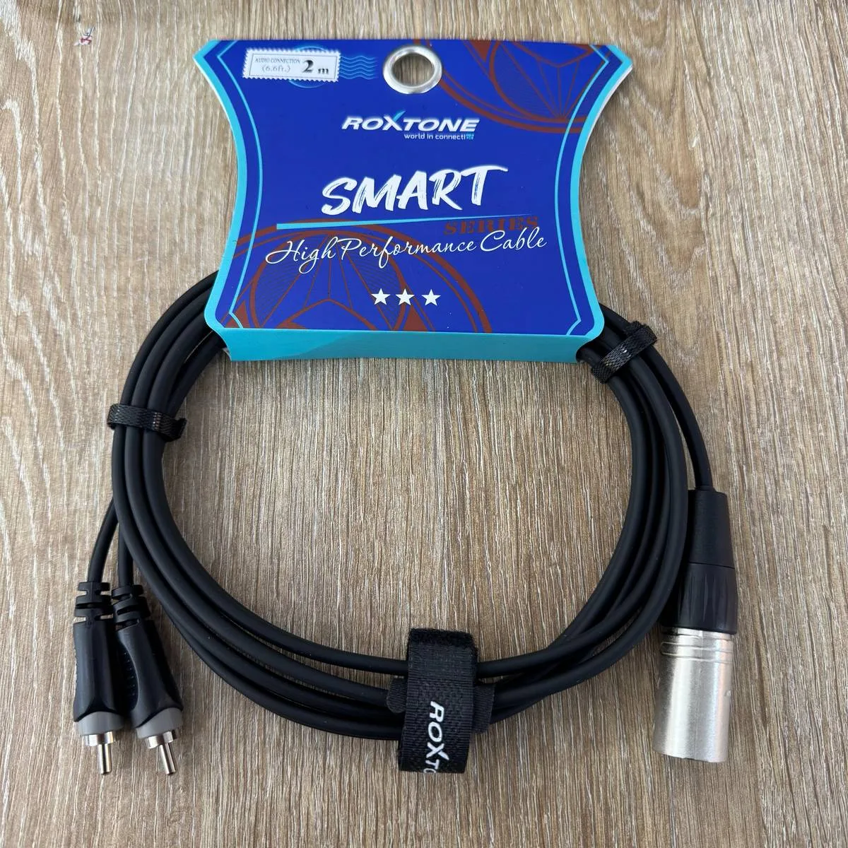 Cable XLR a 2 RCA Macho 2m Roxtone Smart Series (SAYC160L2)
