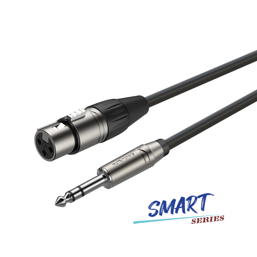 Cable XLR Hembra a Plug 6.35mm Estéreo 2m Roxtone Smart Series (SMXJ220L2)