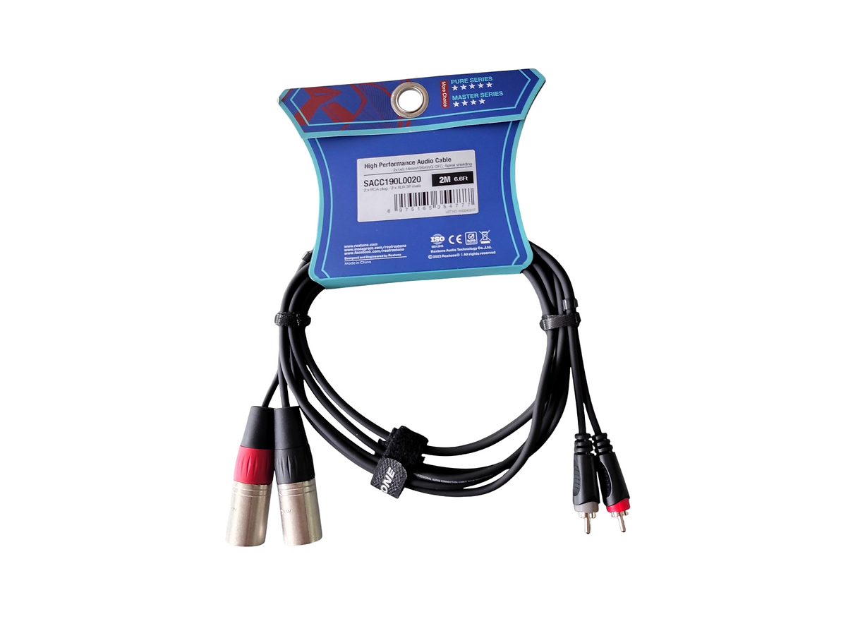 Cable Dual 2 RCA a 2 XLR Macho 2m Roxtone Smart Series (SACC190L2)
