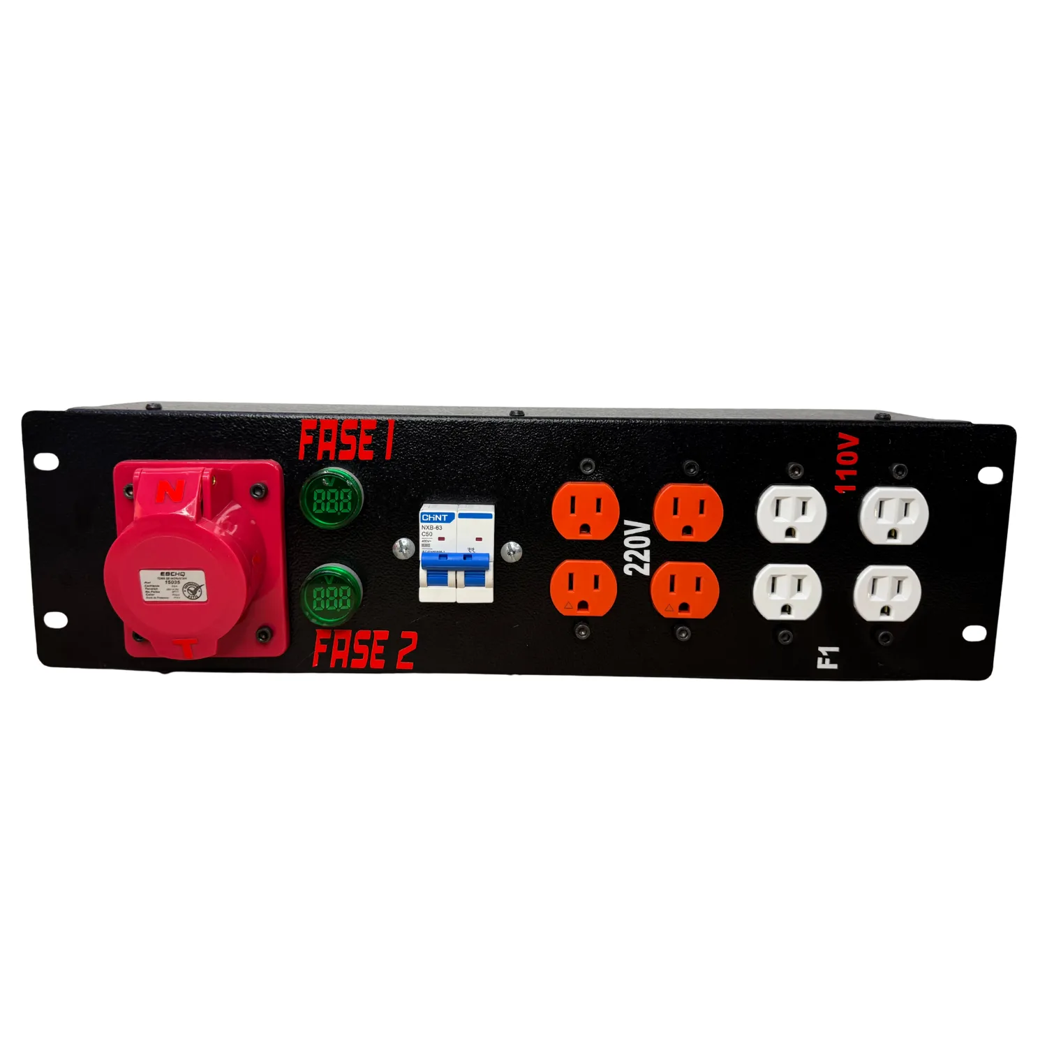 DISTRO RACKEABLE BIFÁSICO 2X50 CON SCHUKO