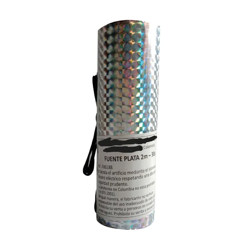 Fuente Plata FX6188 Importada (Gerbs / Pólvora Fría) – 2 metros x 30 segundos