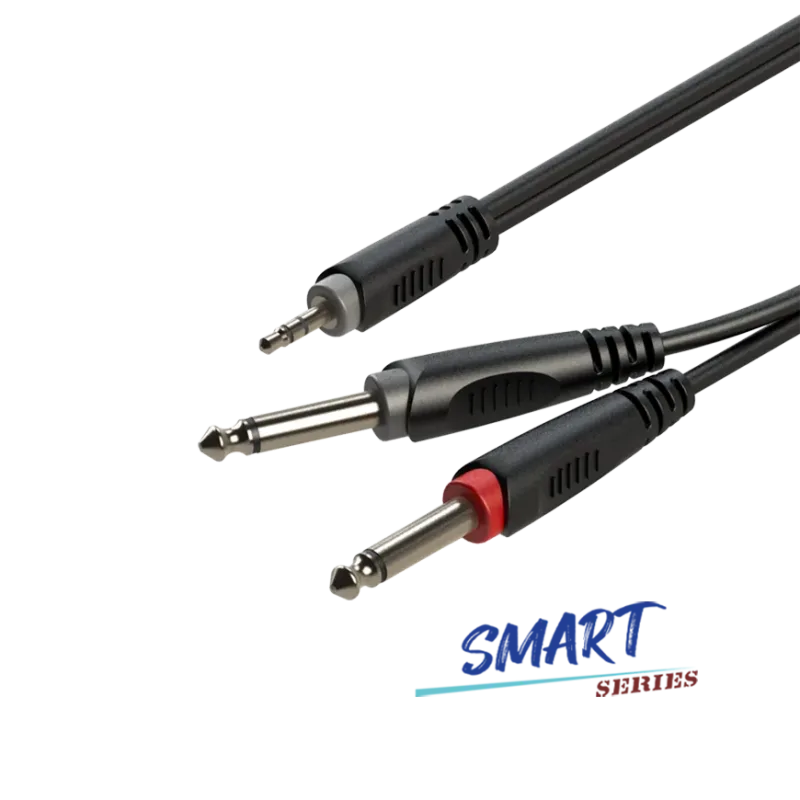 Roxtone 1/8" (3.5mm) TRS Stereo to Dual 1/4" (6.35mm) TS Mono Splitter Cable - 2 Metros (SAYC130L2)