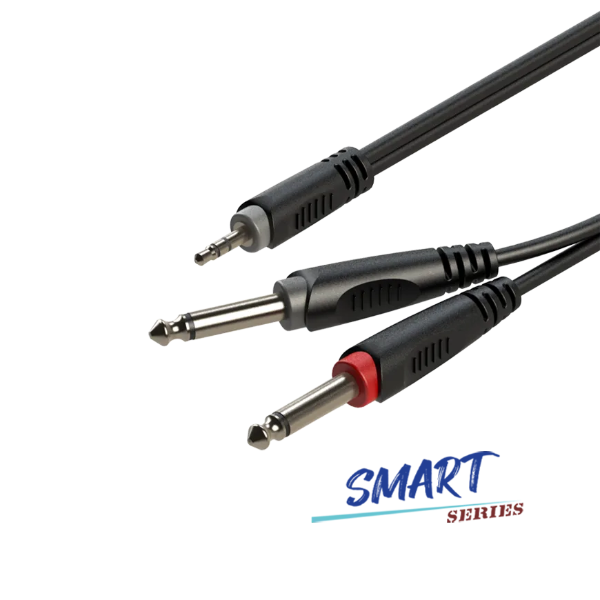 Roxtone 1/8" (3.5mm) TRS Stereo to Dual 1/4" (6.35mm) TS Mono Splitter Cable - 2 Metros (SAYC130L2)